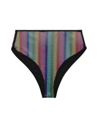 Calvin Klein Pride High Waisted Bikini Bottom Rainbow Gradient Black