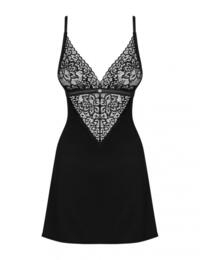Obsessive Cecilla Chemise And Thong Black 