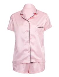 Bluebella Abigail Shirt and Short Set Pale Pink/Black 