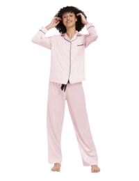 Bluebella Claudia Shirt and Trouser Set Pale Pink/Black 