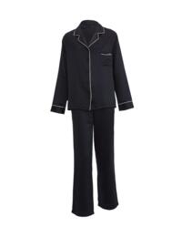Bluebella Claudia Shirt and Trouser Set Black/Pale Pink 