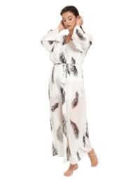 Bluebella Laurel Long Kimono Dressing Gown White/Black 