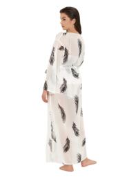 Bluebella Laurel Long Kimono Dressing Gown White/Black 