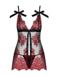 Obsessive Redessia Babydoll And Thong Red