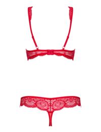 Obsessive Bra and Thong Set Red