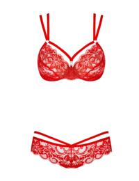 Obsessive Bra and Brief Set Red
