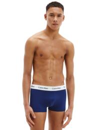 Calvin Klein Mens Cotton Stretch Three Pack Low Rise Trunks White/Red Ginger/Pyro Blue