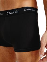 Calvin Klein Mens Cotton Stretch Three Pack Low Rise Trunks Black W. Black WB 