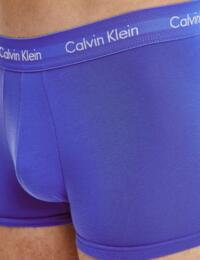 Calvin Klein Mens Cotton Stretch Three Pack Low Rise Trunks Black/Blue Shadow/Cobalt Water DTM WB 