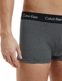 Calvin Klein Mens Cotton Stretch Three Pack Low Rise Trunks White/B&W Stripe/Black 