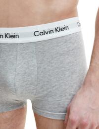 Calvin Klein Mens Cotton Stretch Three Pack Low Rise Trunks Grey Heather 