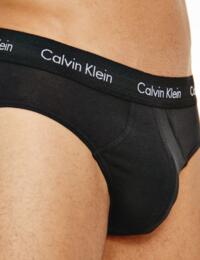 Calvin Klein Mens Cotton Stretch 3 Pack Hip Brief Black W. Black WB 