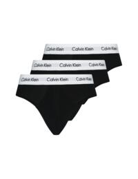 Calvin Klein Mens Cotton Stretch 3 Pack Hip Brief Black 