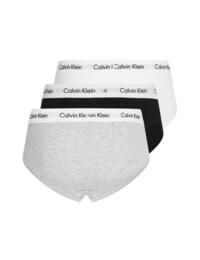 Calvin Klein Mens Cotton Stretch 3 Pack Hip Brief Black/White/Grey Heather 