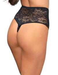 Pour Moi For Your Eyes Only High Waist Crotchless Thong Black 