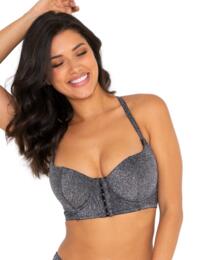 Pour Moi All That Glitters Longline Front Fastening Bra Silver 