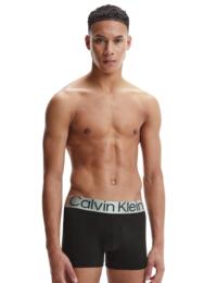 Calvin Klein Mens Steel Cotton Trunks 3 Pack Black
