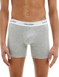Calvin Klein Modern Cotton Boxer Briefs Two Pack - Heather Grey/Black