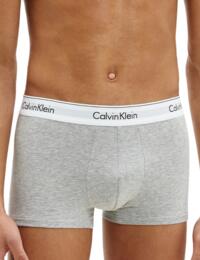Calvin Klein Mens Modern Cotton Trunk Briefs 2 Pack - Heather Grey/Black