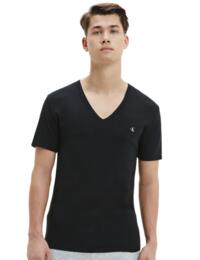 Calvin Klein Mens CK One V Neck T-Shirt 2 Pack Black