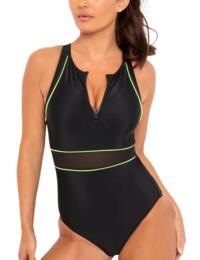  Pour Moi Energy Recycled Material High Neck Swimsuit Black