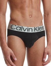  Calvin Klein Mens Steel Cotton Hip Briefs 3 Pack Black/White/Heather Grey