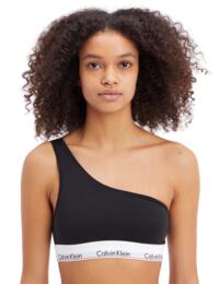 Calvin Klein Modern Cotton Unlined One Shoulder Bralette Black