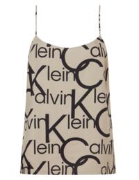 Calvin Klein Pyjama Camisole Large Black Logo/Winter Linen