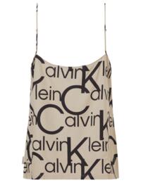 Calvin Klein Pyjama Camisole Large Black Logo/Winter Linen