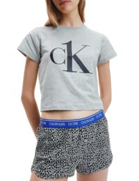 Calvin Klein CK One Sleep Pyjama Set Grey Top/Bag Mini Giraffe Grey