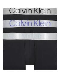 Calvin Klein Mens Steel Micro Low Rise Trunks 3 Pack Black/Dark Lavender/Zero Below
