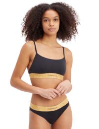 Calvin Klein Embossed Icon Holiday Unlined Bralette Black