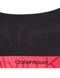Calvin Klein Embossed Icon Cotton Unlined Bralette Black with Pink Splender