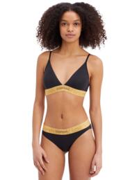 Calvin Klein Embossed Icon Holiday Lightly Lined Bralette Black