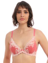 Wacoal Embrace Lace Plunge Underwired Bra Faded Rose/White Sand