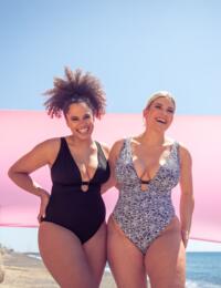 Curvy Kate Sundown Reversible Non-Wired Swimsuit Black Print