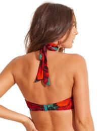 Pour Moi Orchid Luxe Halterneck Bikini Top Red/Teal