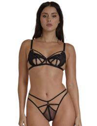Wolf & Whistle Penny Cut Out Bra Black