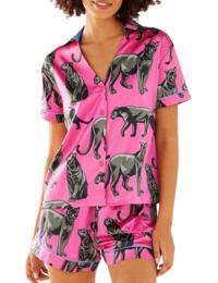 Chelsea Peers Short Pyjama Set Hot Pink Jaguar