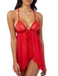 Wolf & Whistle Adele Babydoll and Thong Set Red