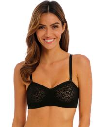 Halo Lace Black Strapless Bra from Wacoal