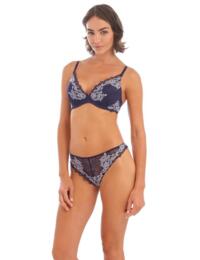 Wacoal Lace Perfection Underwired Plunge Bra Evening Blue