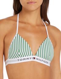 Tommy Hilfiger Triangle Bikini Top Nola Stripe Spring Lime