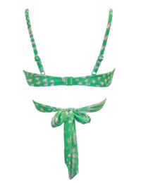 Pour Moi Portofino Lightly Padded Tie Wrap Top Green/Pink 