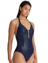 Marie Jo San Domino Padded Triangle Swimsuit Evening Blue