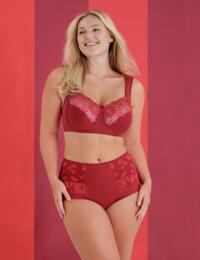Miss Mary of Sweden Lovely Lace Wireless Full Cup Bra English Red