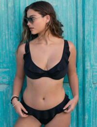 Freya Jewel Cove Underwired High Apex Bikini Top Plain Black