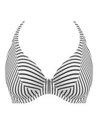 Freya Jewel Cove Underwired Halter Bikini Top Stripe Black