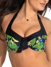 Pour Moi St Lucia Halter Underwired Non-Padded Top Tropical 