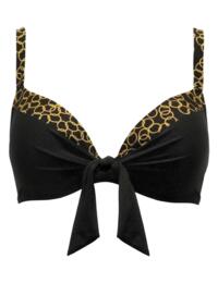Pour Moi Casablanca Tie-Front Bikini Top Gold Chain
